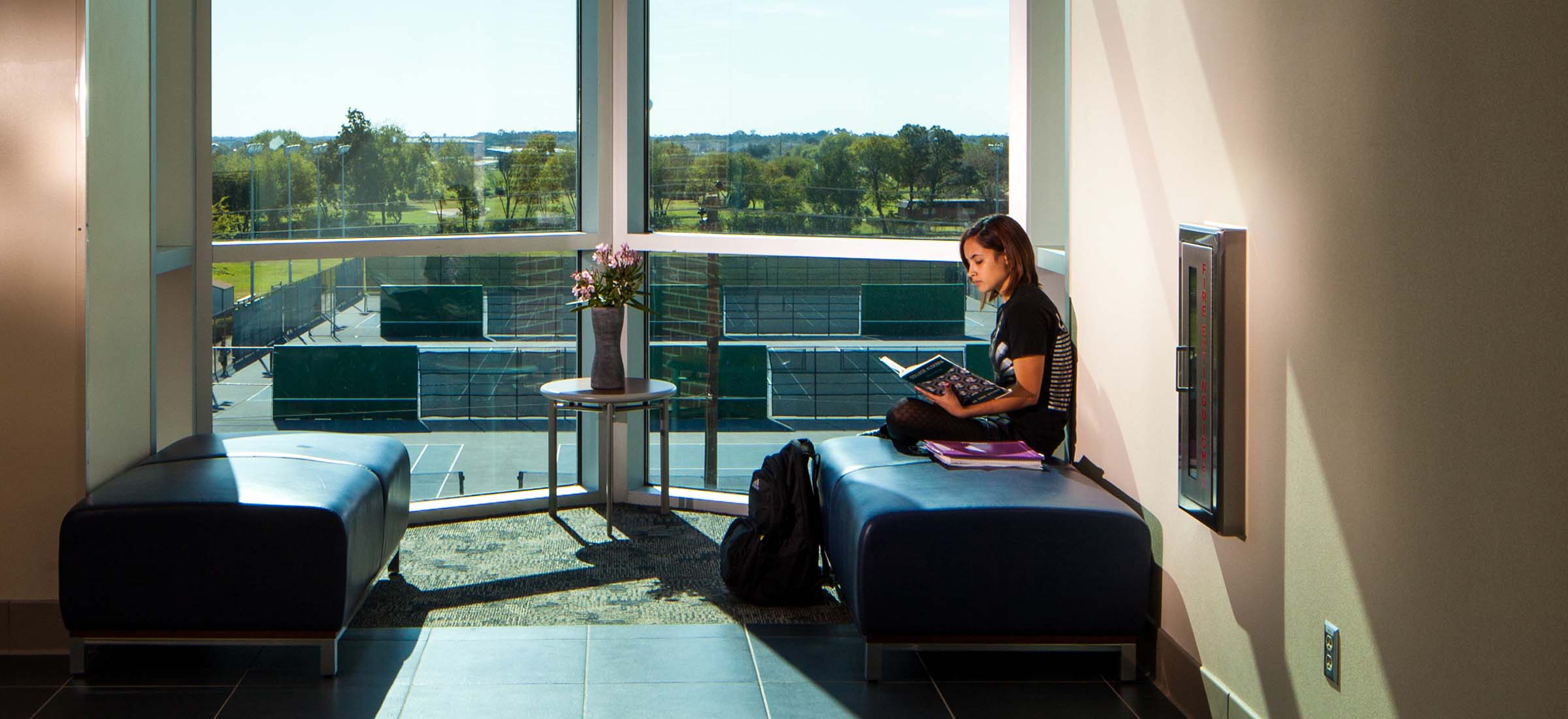 San Jacinto College student studying