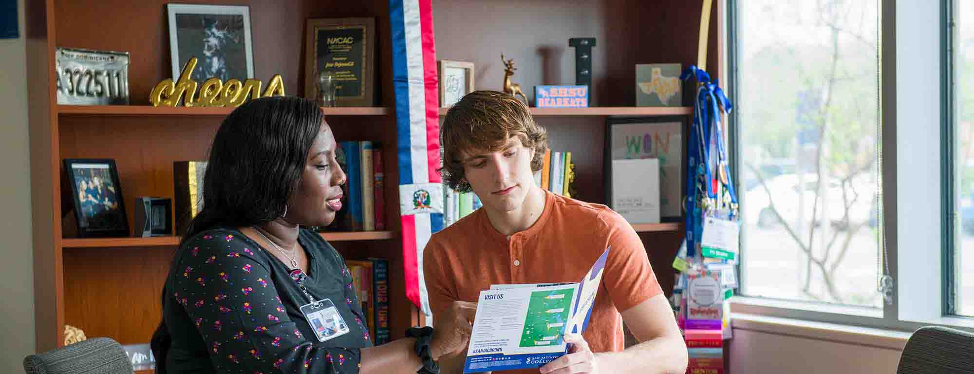 San Jacinto College Student with Advisor