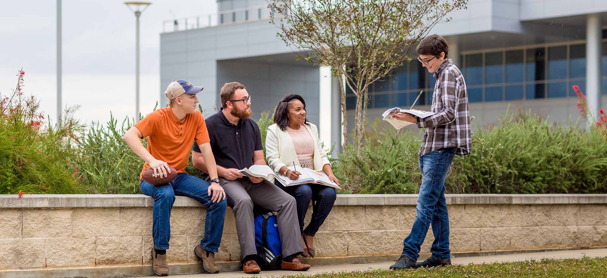 students talking