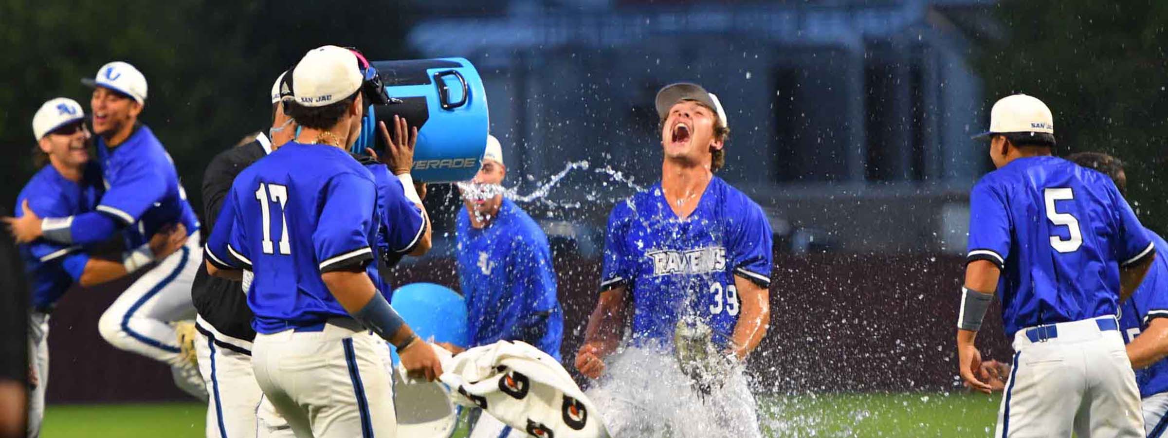 baseball team celebrating