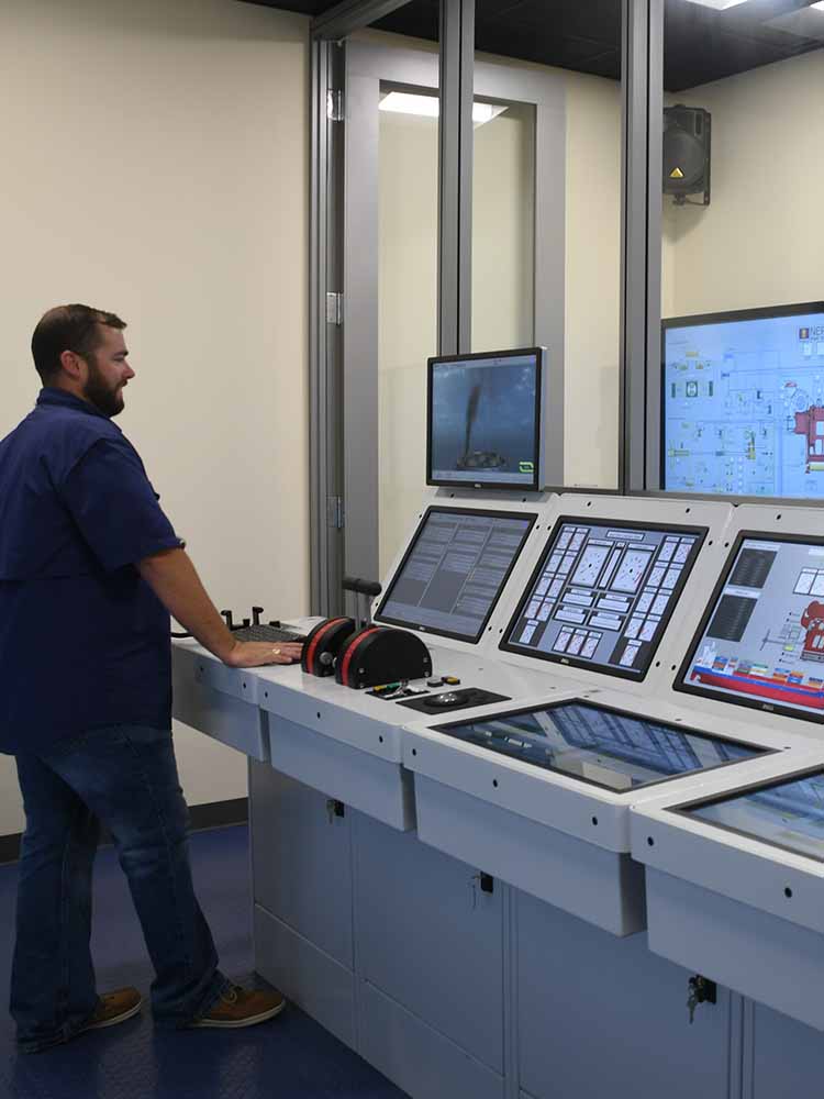Student in training center.
