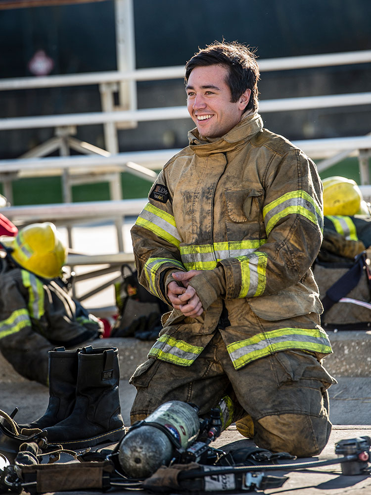 Firefighter with Equipment